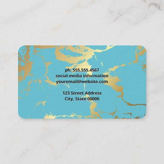 Groen Goud Marmer Gespikkelde achtergrond Visitekaartje (Achterkant)