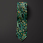 Groen & Goud Marmered Monogram Stropdas