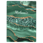 Groen Goud Marmeren Klembord met Aangepaste Naam (Achterkant)