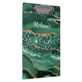 Groen Goud Marmeren Klembord met Aangepaste Naam (Rechts)