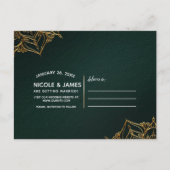 Groen & Goud Marokkaanse Arabische Nachten Bewaar  Aankondigingskaart (Achterkant)