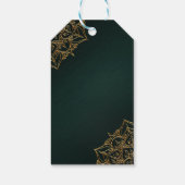 Groen & Goud Marokkaanse Arabische Nachten Trouwgu Cadeaulabel (Achterkant)