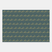 Groen Goud Merry Mistletoe Wrapping Paper Sheets (Voorkant 3)