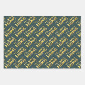 Groen Goud Merry Mistletoe Wrapping Paper Sheets (Voorkant)