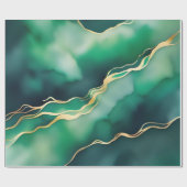Groen Goud Metallic Marmeren Steen Cadeaupapier (Vlak)