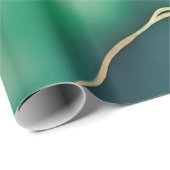 Groen Goud Metallic Marmeren Steen Cadeaupapier (Rol Hoek)