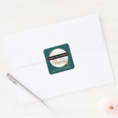 Groen Goud Modern Script Honing Made With Love Vierkante Sticker (Envelop)