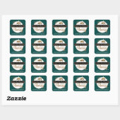 Groen Goud Modern Script Honing met Honingbij Vierkante Sticker (Vel)