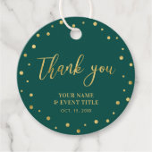 Groen & Goud | Moderne Verjaardagsgunst Dank u Bedankjes Labels (Voorkant)