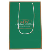 Groen Goud Monogram Medium Cadeauzakje (Achterkant)