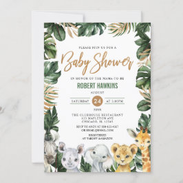 Groen Goud Oerwoud Dieren Safari Baby shower in Kaart