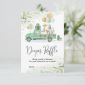 Groen Goud Oerwoud Safari Dieren Luier Raffle Informatiekaartje (Staand voorkant)