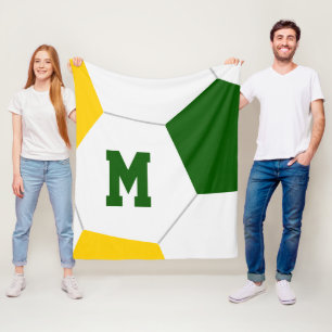 Groen goud of uw aangepaste voetbalclubkleuren fleece deken
