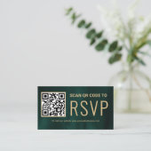 Groen goud online QR-code RSVP Weduwwebsite Informatiekaartje (Staand voorkant)