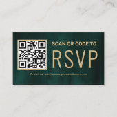 Groen goud online QR-code RSVP Weduwwebsite Informatiekaartje (Voorkant)