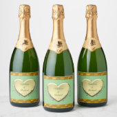 Groen Goud Party Bruiloft Mini Label Set Sparkling Wijnetiket (Flessen)