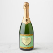 Groen Goud Party Bruiloft Mini Label Set Sparkling Wijnetiket (Voorkant)