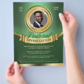 Groen & Goud Pastorale Waardering Herkenning Flyer (Hand)