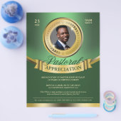 Groen & Goud Pastorale Waardering Herkenning Flyer (Enkel)