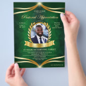Groen Goud Pastorale Waardering Kerk Service Flyer (Hand)