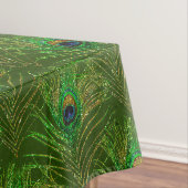 Groen Goud Peacock Feathers Tafelkleed (Voorbeeld)