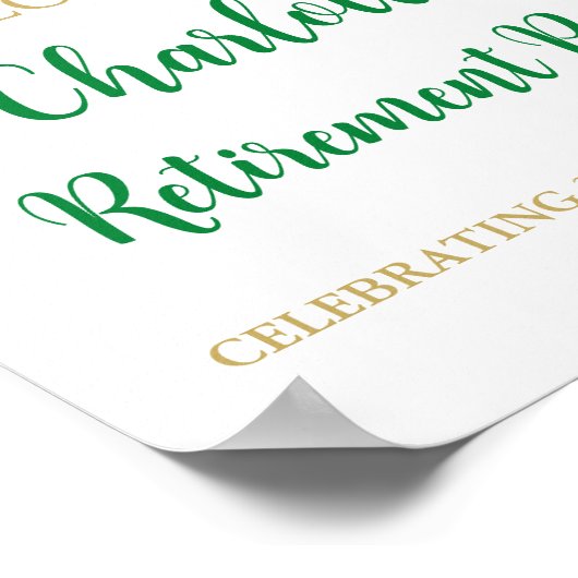 Groen Goud Pensioen Partij 8.5x11 Poster (Hoek)