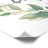 Groen Goud Pompoen Baby shower Welkomstbord Poster (Hoek)