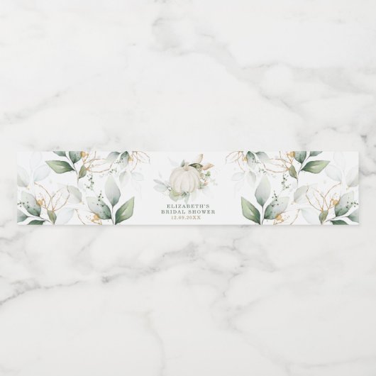 Groen Goud Pompoen Herfst Vrijgezellenfeest Favori Waterfles Etiket (Enkel label)