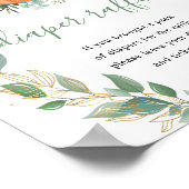 Groen Goud Pompoen Luier Raffle Baby shower Poster (Hoek)