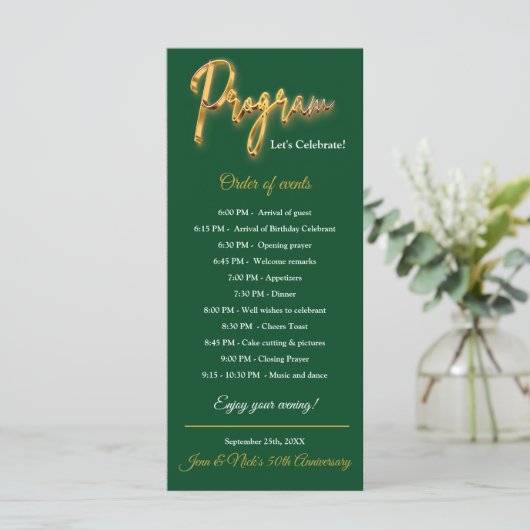 Groen & Goud Programma 3d Goud Tex Minimalistisch  (Staand voorkant)