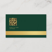 Groen Goud QR Code Luxe Vastgoed Makelaar Visitekaartje (Achterkant)
