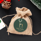 Groen Goud Rendier Kerstmis Elegant Minimalist Ronde Sticker