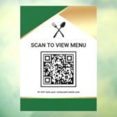 Groen Goud Restaurant Digitaal QR Code Menu Raamsticker (Vel 3)