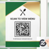 Groen Goud Restaurant Digitaal QR Code Menu Raamsticker (Huis)