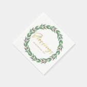 GROEN GOUD RODE BESSEN KERSTZEGENINGEN KRANS SERVET (Hoek)