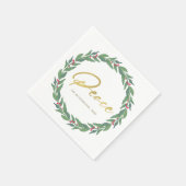 GROEN GOUD RODE BESSEN KRANS KERSTVREDE SERVET (Hoek)