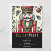 Groen Goud Rode Notenkraker Kerstfeest Kaart (Voorkant)