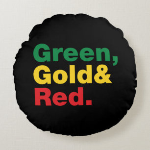 Groen, Goud & Rood. Rond Kussen