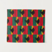 Groen Goud Rood Zwart Afrika Artisan Haakprint Wandkleed (Voorkant (horizontaal))