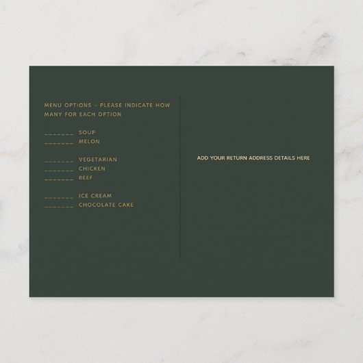 Groen Goud RSVP Briefkaart (Achterkant)