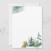 Groen Goud Rustieke Pijnbomen Bruiloft Save the Da Kaart (Achterkant)