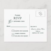 groen goud rustieke sneeuwvlokken Winter bruiloft  Uitnodiging Briefkaart (Achterkant)