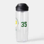 Groen Goud School Club Team Kleuren Custom Voetbal Waterfles (Achterkant)