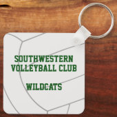 Groen Goud School Club Team Kleuren Volleybal Sleutelhanger (Achterkant)