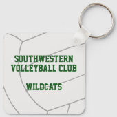 Groen Goud School Club Team Kleuren Volleybal Sleutelhanger (Achterkant)