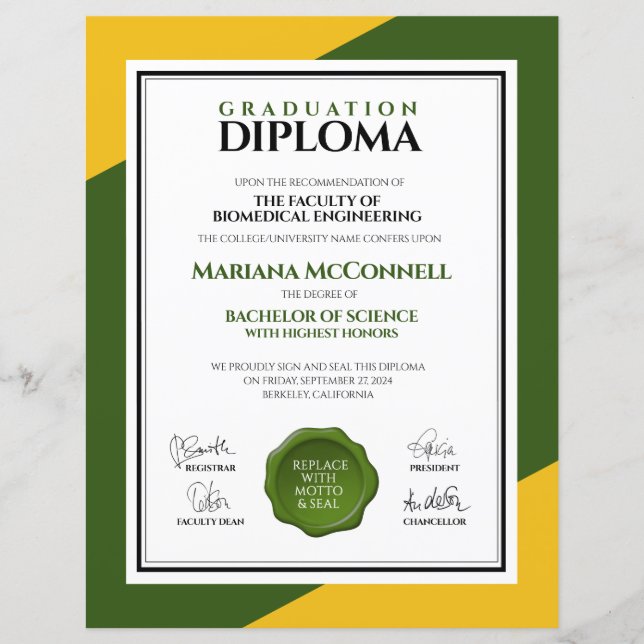 Groen Goud School College Universitair Diploma (Voorkant)