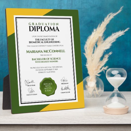 Groen Goud School College Universitair Diploma Fotoplaat (Zijkant)