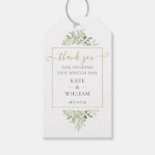 Groen goud script bedankt trouwcadeau geschenk cadeaulabel (Voorkant)