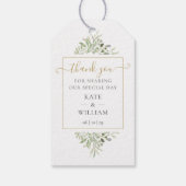 Groen goud script bedankt trouwcadeau geschenk cadeaulabel (Achterkant)