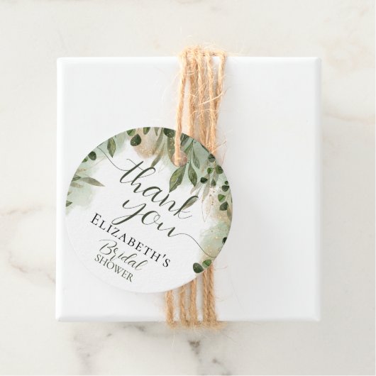 Groen goud script kalligrafie Dank je Bedankjes Labels (In situ)